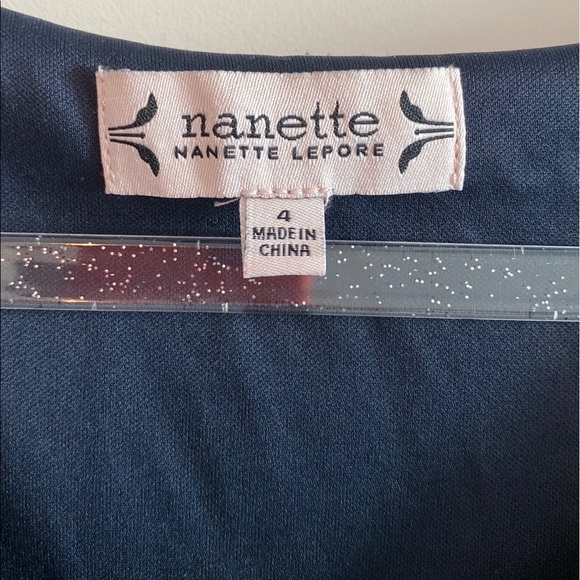 Nanette Lepore Womens Navy Button Front Midi Dress Size 4 - Picture 6 of 7